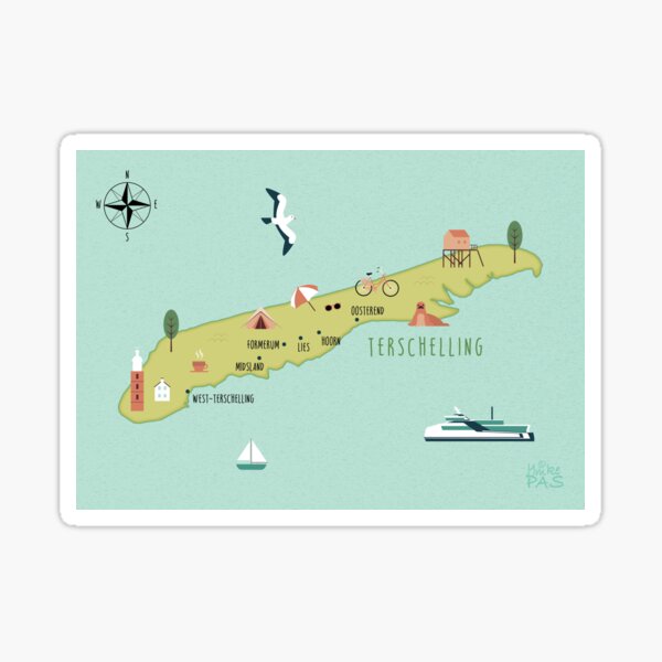 Item preview, Illustrated map of Terschelling designed and sold by ymkesinfogr.