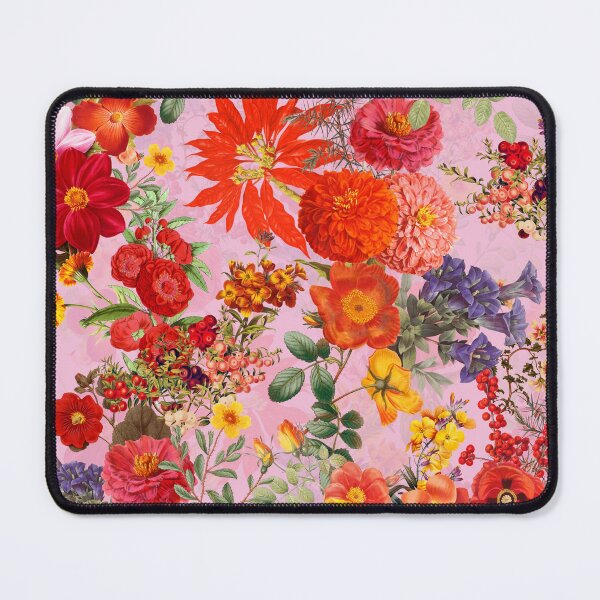 Item preview, Vintage Mystic Opulent Dark Midnight NIght Flowers Garden - Pink designed and sold by UtArt.