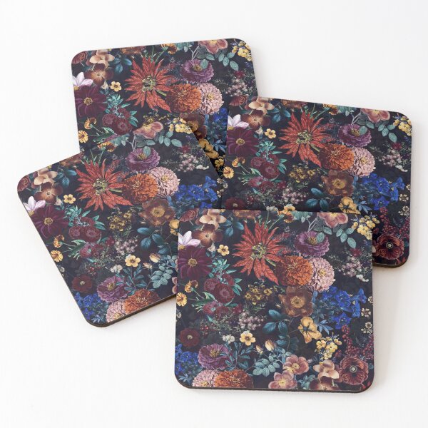 Item preview, Vintage Mystic Opulent Dark Midnight NIght Flowers Garden designed and sold by UtArt.