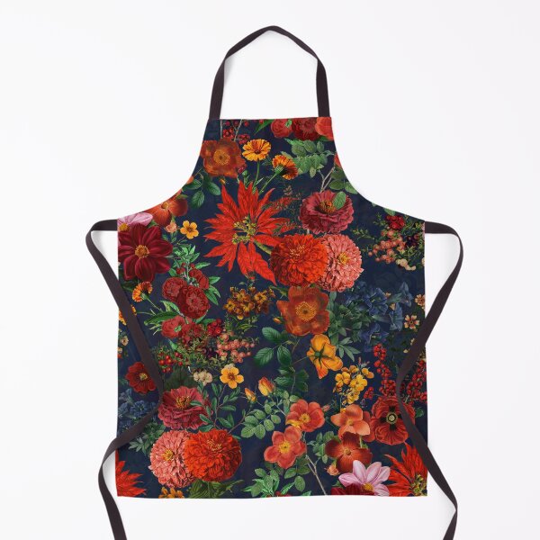 Item preview, Vintage Mystic Opulent Dark Midnight NIght Flowers Garden - Dark Blue designed and sold by UtArt.
