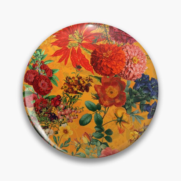 Item preview, Vintage Mystic Opulent Dark Midnight NIght Flowers Garden - Orange/Yellow designed and sold by UtArt.