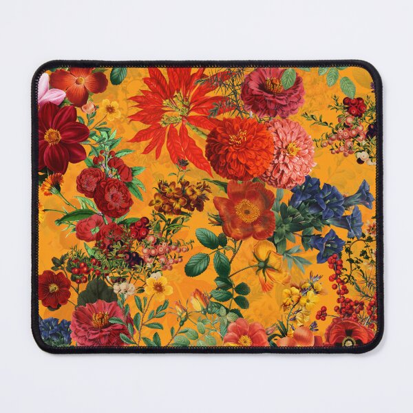Item preview, Vintage Mystic Opulent Dark Midnight NIght Flowers Garden - Orange/Yellow designed and sold by UtArt.