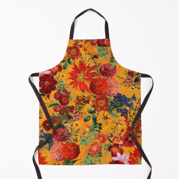 Item preview, Vintage Mystic Opulent Dark Midnight NIght Flowers Garden - Orange/Yellow designed and sold by UtArt.