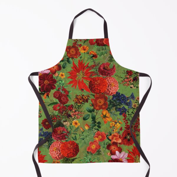 Item preview, Vintage Mystic Opulent Dark Midnight NIght Flowers Garden- Green/ RED designed and sold by UtArt.