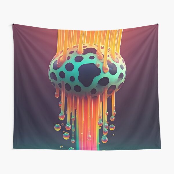 Aperçu de l'œuvre A.I. Néon Aérographe Tacheté Moo Blob 0001 FunFractals ChromaDepth 3D créée et vendue par FunFractals.