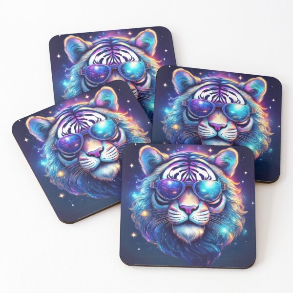 Item preview, Galactic Tiger in Sunglasses – Cosmic Animal Art designed and sold by RaiyaTees.