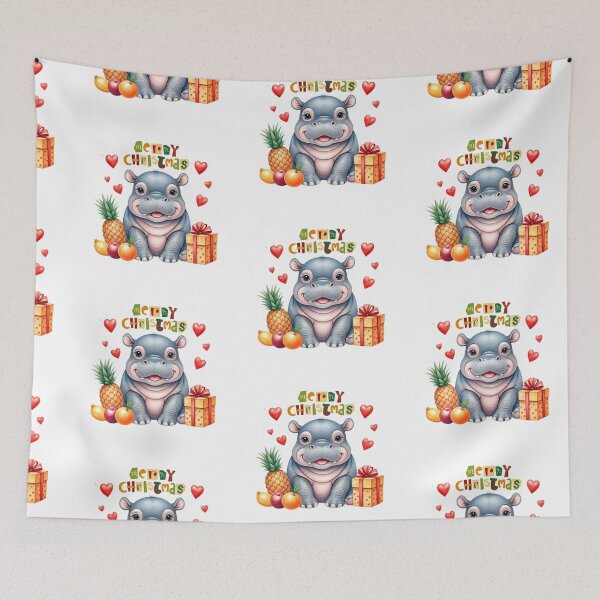 Item preview, Cute Animal, Hippo Christmas Theme Decoration,  Gift designed and sold by Sitred123.