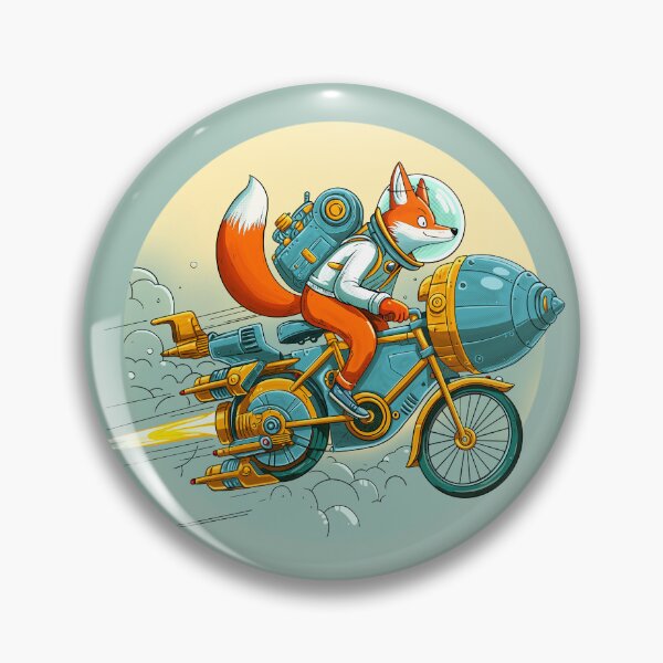 Item preview, Fox Riding a Spaceship Bicycle designed and sold by Ghost on Toast.
