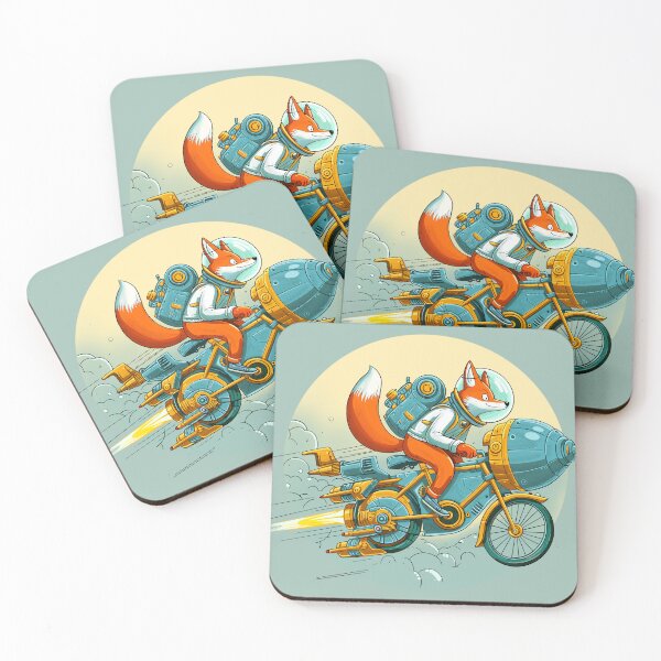 Item preview, Fox Riding a Spaceship Bicycle designed and sold by Ghost on Toast.