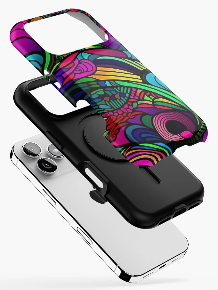 Thumbnail 2 of 4, iPhone Case, Abstract Psychedelic Pattern designed and sold by bubblegoth.