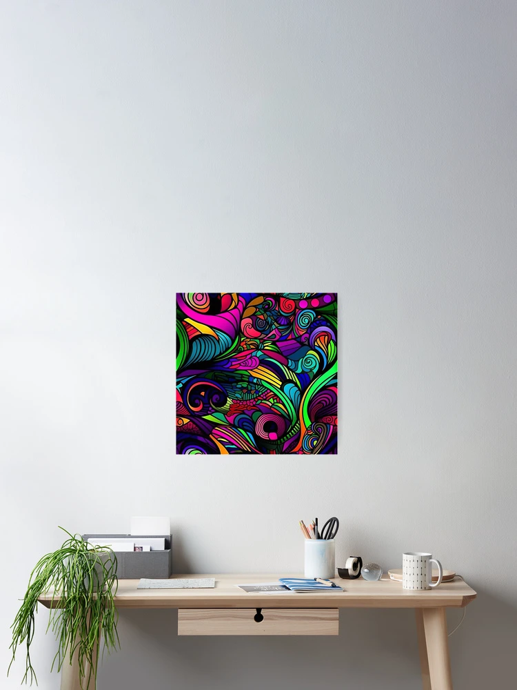 Thumbnail 2 of 3, Poster, Abstract Psychedelic Pattern designed and sold by bubblegoth.