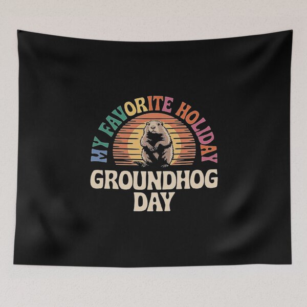 Item preview, My Favorite Holiday Groundhog Day Vintage Sunset Design designed and sold by love3617.