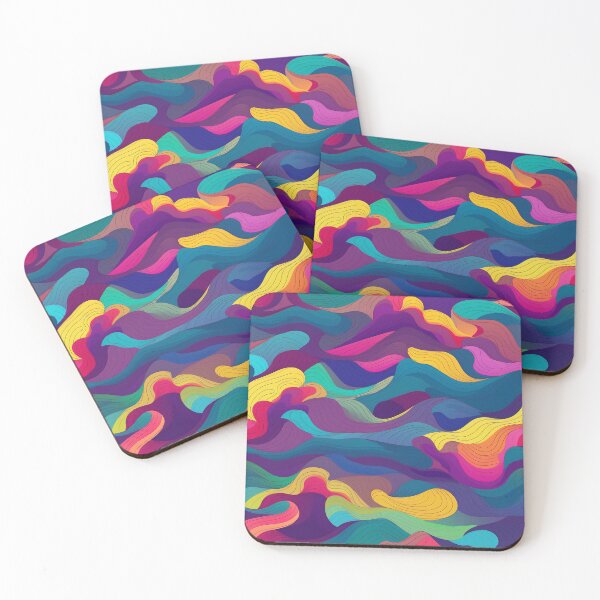 Item preview, Abstract Rainbow Waves Pattern designed and sold by bubblegoth.
