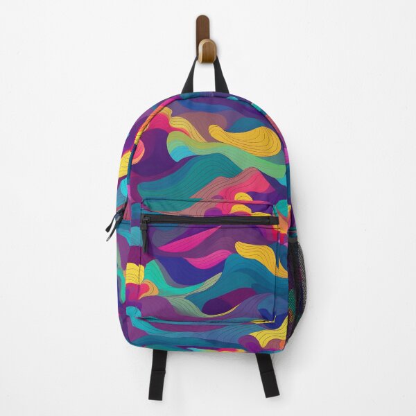 Item preview, Abstract Rainbow Waves Pattern designed and sold by bubblegoth.