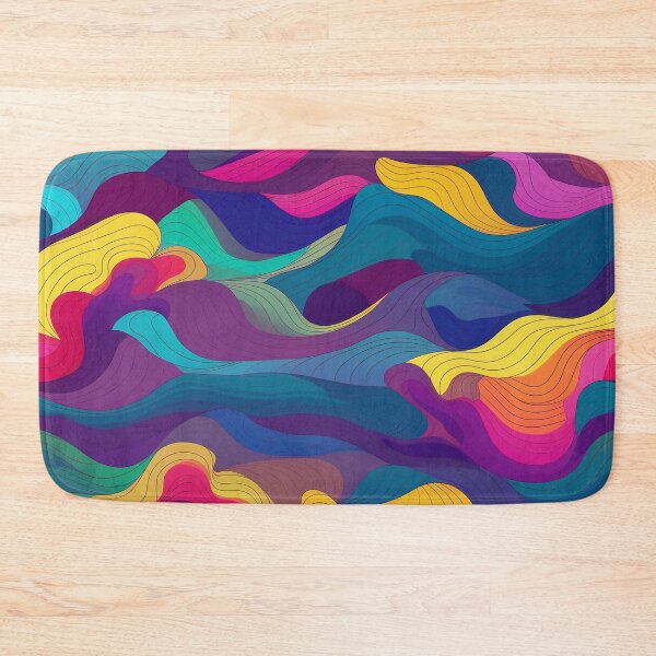 Item preview, Abstract Rainbow Waves Pattern designed and sold by bubblegoth.