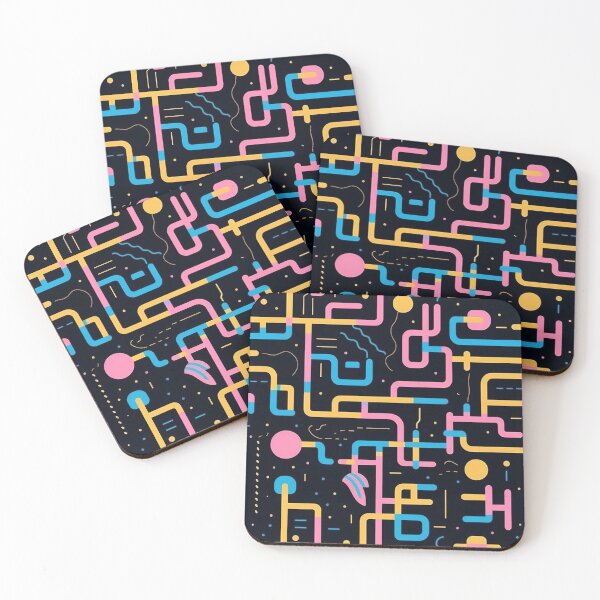 Item preview, Neon Circuit Maze Pattern designed and sold by bubblegoth.