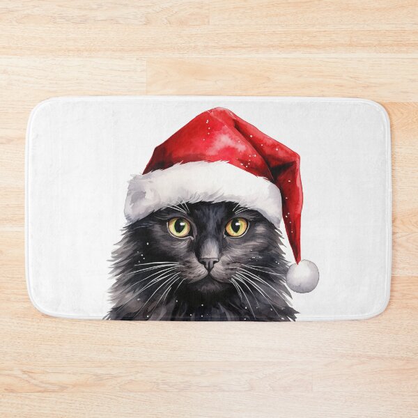 Item preview, Christmas Longhaired Black Cat  designed and sold by rmcbuckeye.