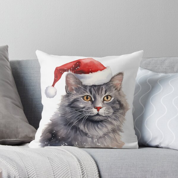 Item preview, Christmas Longhaired Gray Tabby Cat  designed and sold by rmcbuckeye.