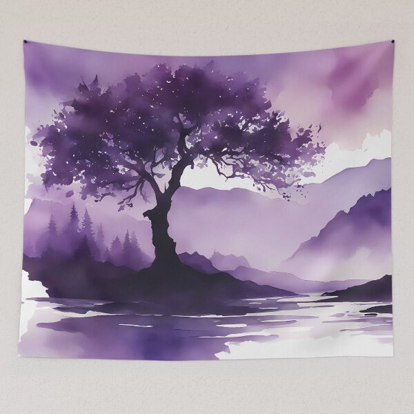 Item preview, Purple Silhouette Landscape designed and sold by CalmnessbyChoice.