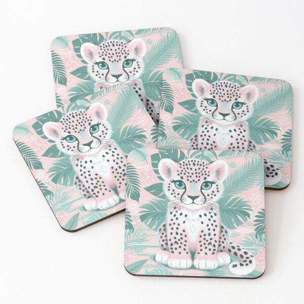 Item preview, Cute pink leopard baby in the jungle designed and sold by coloursforkids.
