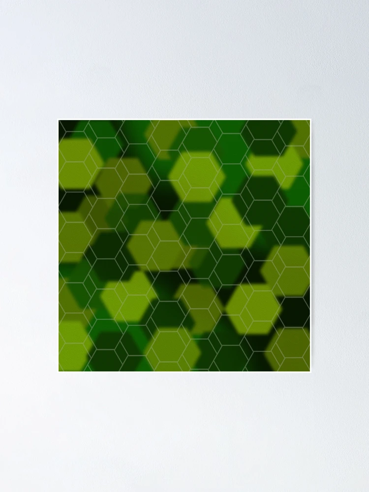 Thumbnail 1 of 3, Poster, Hexagonal Green Abstract Pattern designed and sold by Andrew Hitchen.