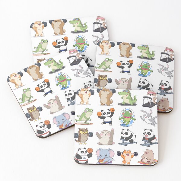 Item preview, Fitness Animal Sticker Pack - Cute Workout Animals designed and sold by Apaisan.