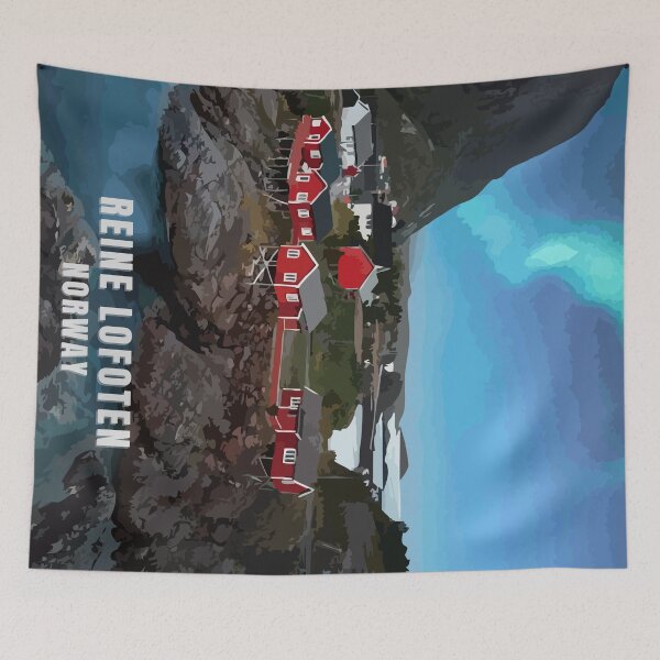 Item preview, Reine Lofoten Norway Scandinavia Retro designed and sold by TomFrontierArt.