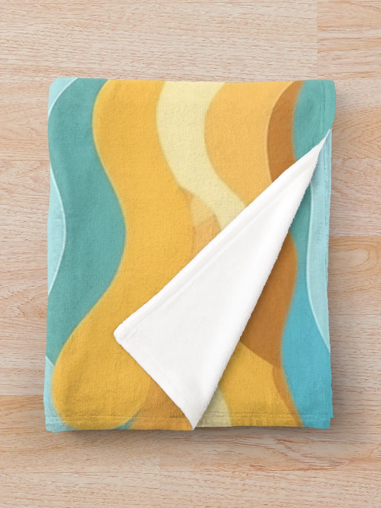 Thumbnail 3 of 6, Throw Blanket, Abstract Beach Ripple Pattern designed and sold by bubblegoth.