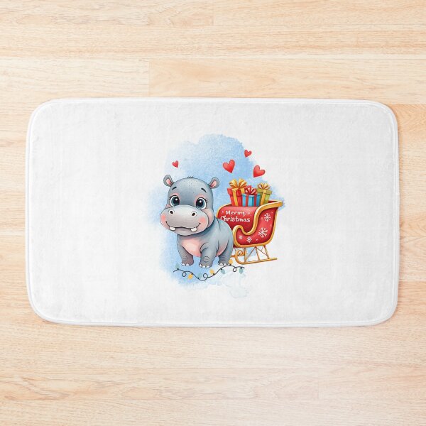 Item preview,  Cute  Hippo  ,Christmas Animal Theme , Decoration, Gift designed and sold by Sitred123.