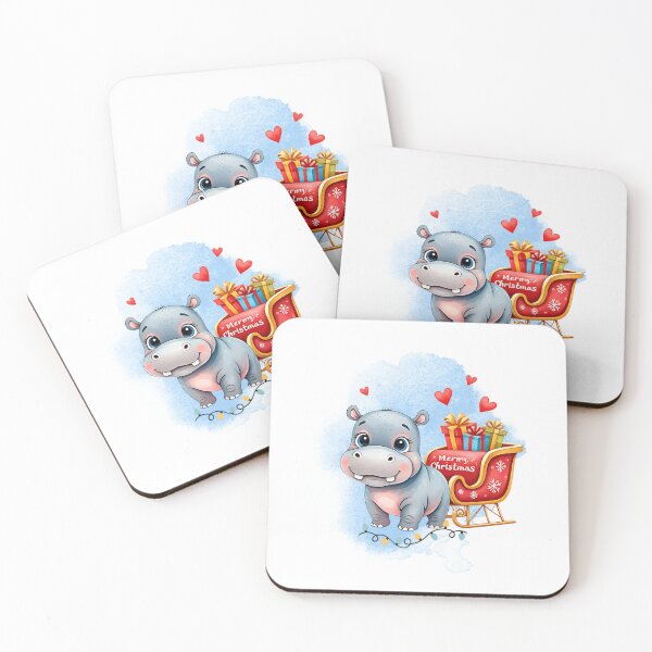 Item preview,  Cute  Hippo  ,Christmas Animal Theme , Decoration, Gift designed and sold by Sitred123.