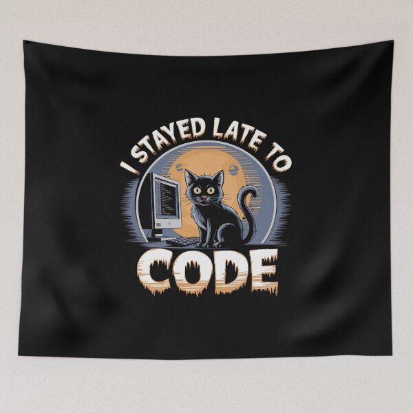 Item preview, Coding Cat Nights، Code & Paws designed and sold by ATOTI.
