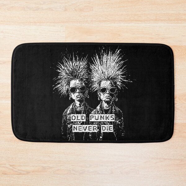 Item preview, Old Punks Never Die, black & white design designed and sold by Shoot-The-Moon.