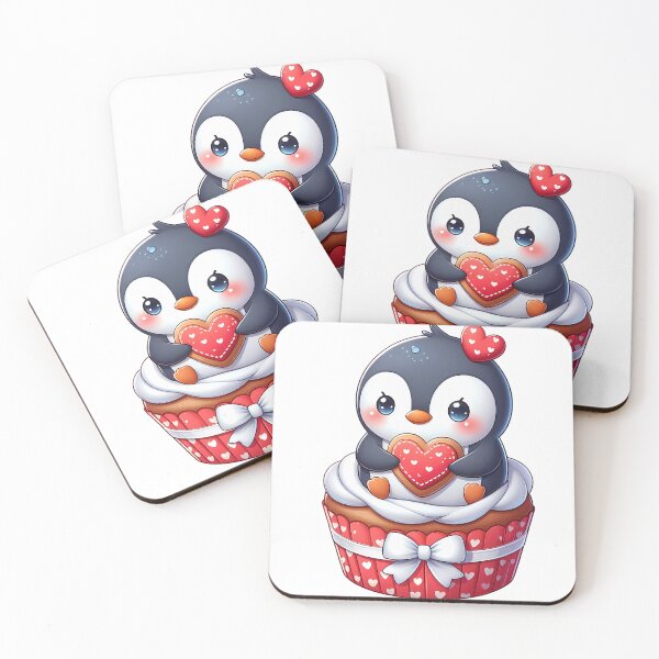 Item preview, A0601 Valentine Penguin Cupcake Delight – Cute Penguin Design, Romantic Valentine’s Decor, Sweet Gift Idea, Adorable Keepsake for All Ages designed and sold by angieart68.