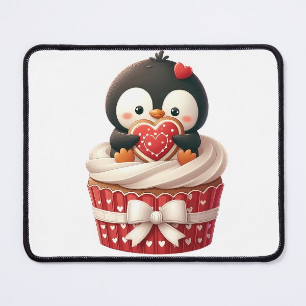 Item preview, A0601 Valentine Penguin Cupcake Delight – Cute Penguin Design, Romantic Valentine’s Decor, Sweet Gift Idea, Adorable Keepsake for All Ages designed and sold by angieart68.