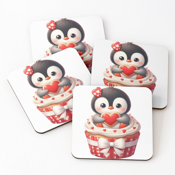 Item preview, A0601 Valentine Penguin Cupcake Delight – Cute Penguin Design, Romantic Valentine’s Decor, Sweet Gift Idea, Adorable Keepsake for All Ages designed and sold by angieart68.