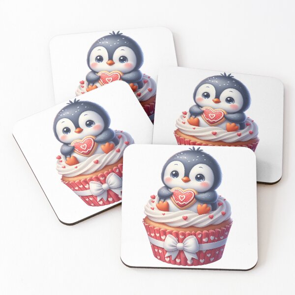 Item preview, A0601 Valentine Penguin Cupcake Delight – Cute Penguin Design, Romantic Valentine’s Decor, Sweet Gift Idea, Adorable Keepsake for All Ages designed and sold by angieart68.
