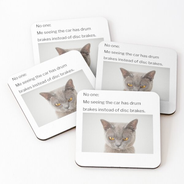 Item preview, Braking Expectations: Drum Brakes vs. Disc Brakes Cat Meme Art Print designed and sold by CARSOOTH.