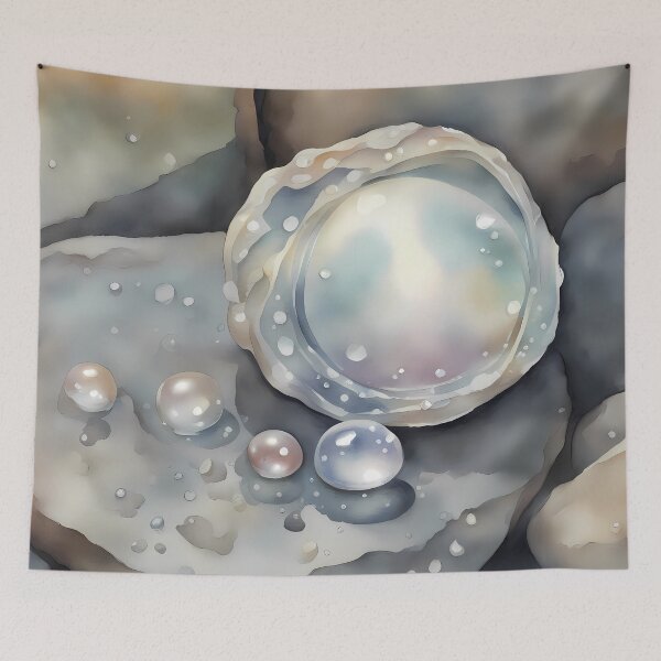 Item preview, Pearl and Waterdrops on Rocks designed and sold by CalmnessbyChoice.