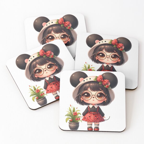 Item preview, A0603 Cute Girl with Big Round Glasses – Adorable Illustration, Whimsical Art for Girls, Unique Decor, Perfect Gift for All Ages designed and sold by angieart68.
