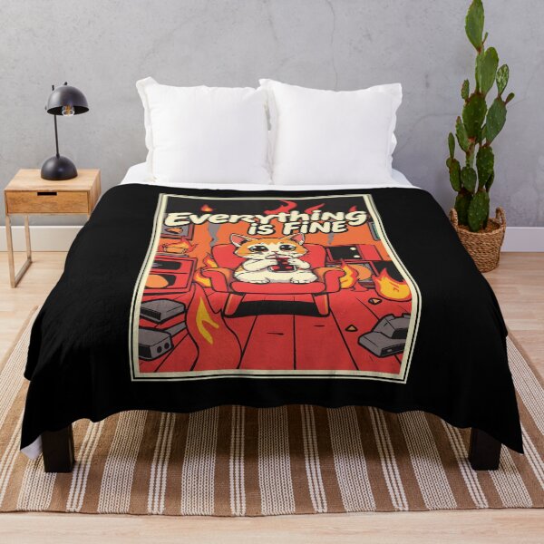 Item preview, Everything Is Fine Cute Cat Adulting Fire Meme designed and sold by thecatcouch.