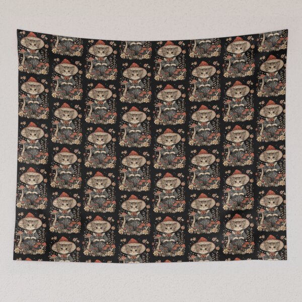 Item preview, Black mashroom Cat Cottagecore designed and sold by Dominika Farkašová.
