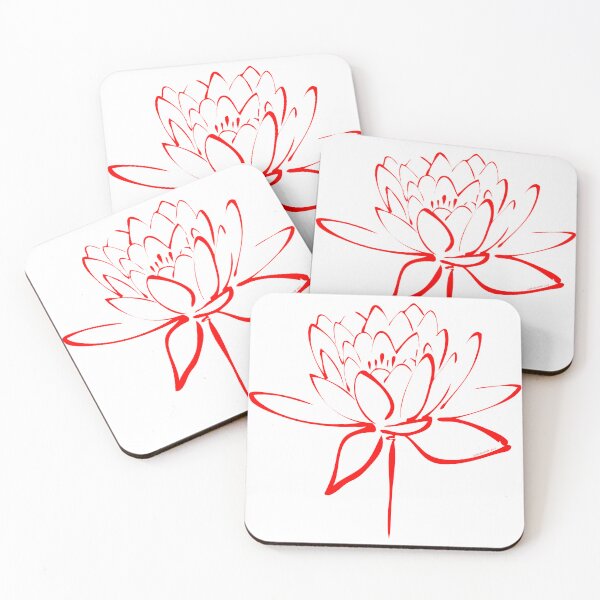 Item preview, Lotus Flower Calligraphy (Red) designed and sold by Makanahele.
