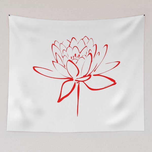 Item preview, Lotus Flower Calligraphy (Red) designed and sold by Makanahele.