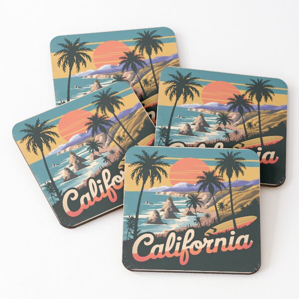 Item preview, California Coastline Vintage Poster designed and sold by Pattern-Parade.