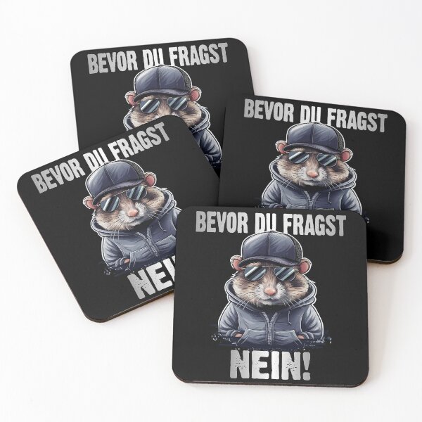 Item preview, Bevor Du Fragst Nein - Wütender cooler Hamster  - lustiges Zitat  designed and sold by Smix Pixels.