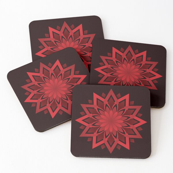 Item preview, Red Geometric Flower Outline designed and sold by DHTDesigns.