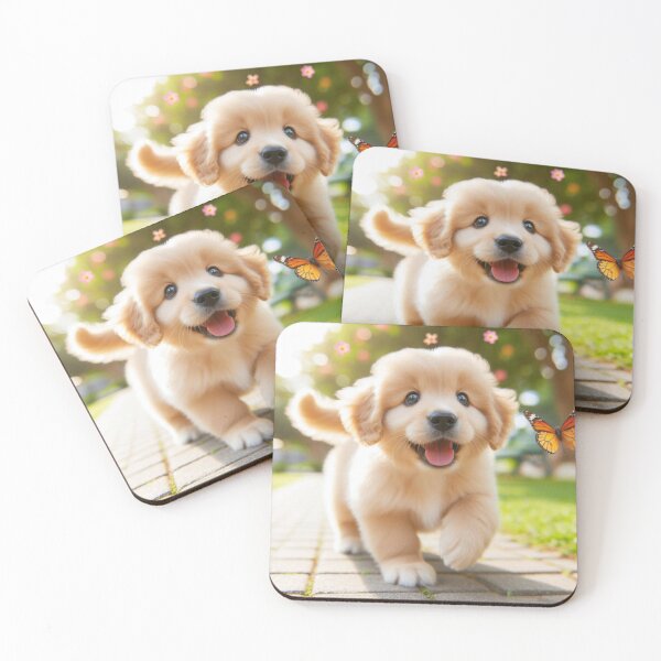 Item preview, Playful Golden Retriever Puppy in Garden enjoying designed and sold by MagicMaker1984.