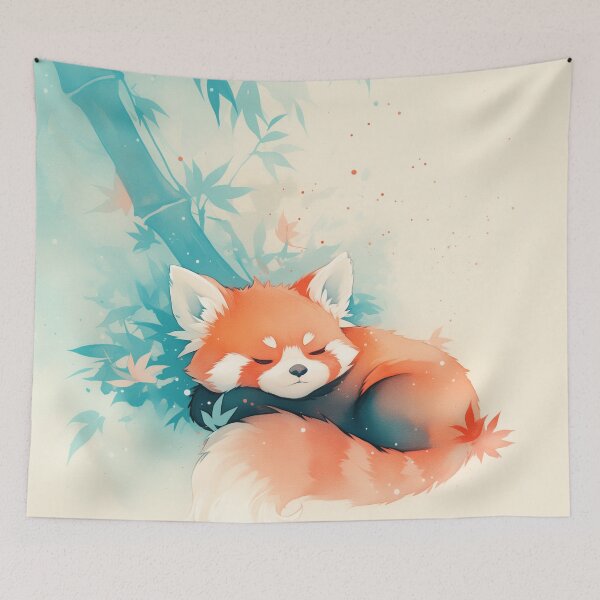 Item preview, Red Panda Bamboo Forest Nap designed and sold by AshiraCreations.