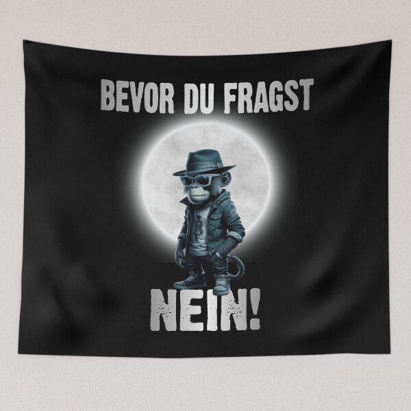 Item preview, Bevor Du Fragst Nein - Wütender cooler Affe Mit Mond  - lustiges Zitat  designed and sold by Smix Pixels.