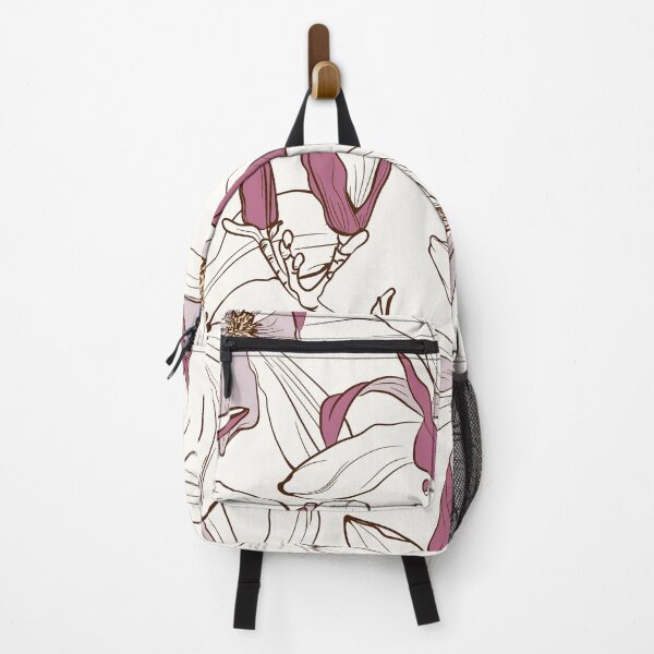 Item preview, Floral pattern with image of a magnolia flowers on a beige background. designed and sold by MatyKotiv.